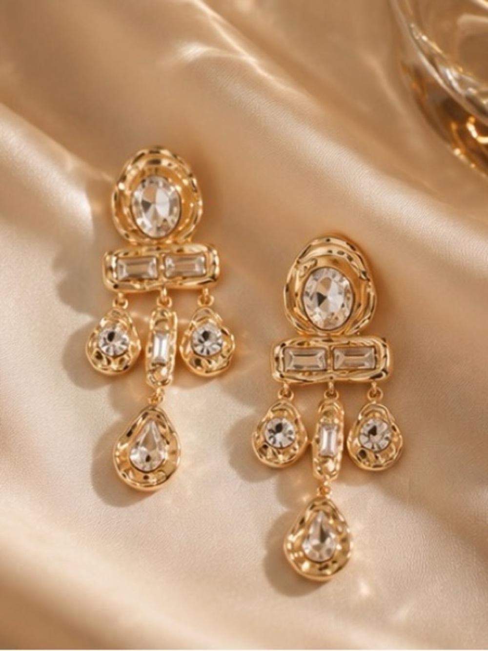 Luxury Crystal Gold Chandelier Earrings — image 3 of 7
